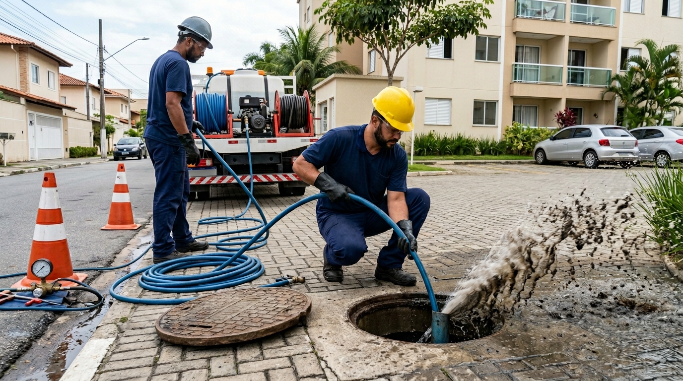 Desobstrução com Alta Pressão em Campinas‑SP